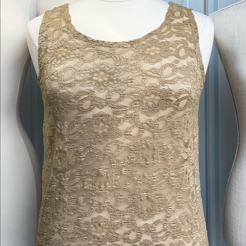 Vintage Sheer Gold Lace Camisole